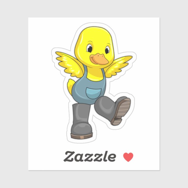 Duck as Farmer with Boots Sticker (Sheet)