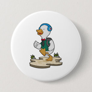 Duck as Hiker with Backpack Button