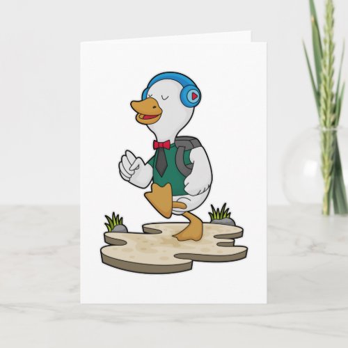 Duck as Hiker with Backpack Card