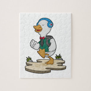 Duck as Hiker with Backpack Jigsaw Puzzle