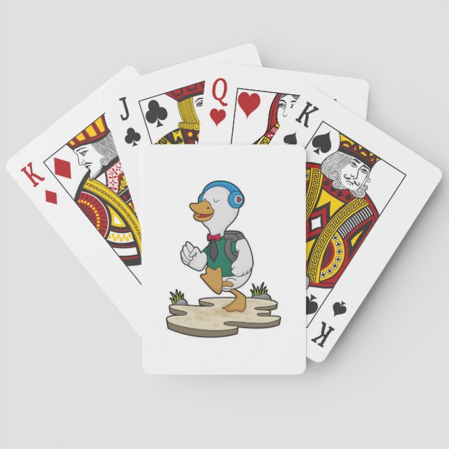 Duck as Hiker with Backpack Poker Cards (Back)