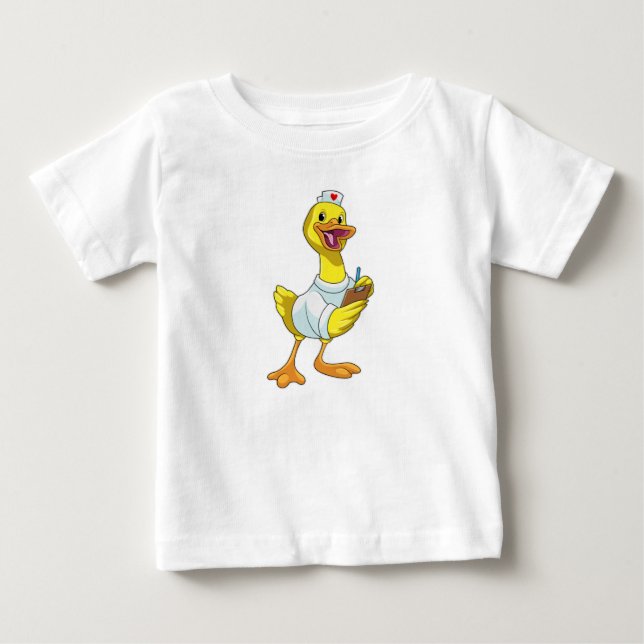 Duck as Nurse with Heart Baby T-Shirt (Front)
