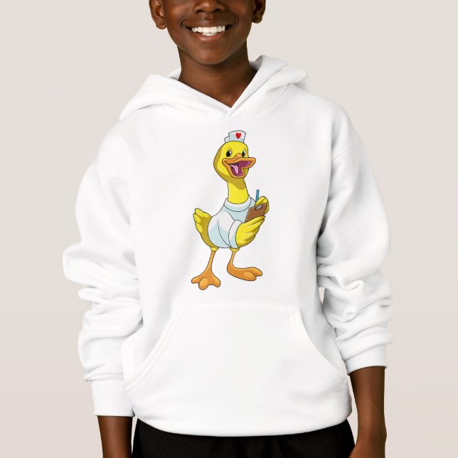 Duck as Nurse with Heart Hoodie (Front)