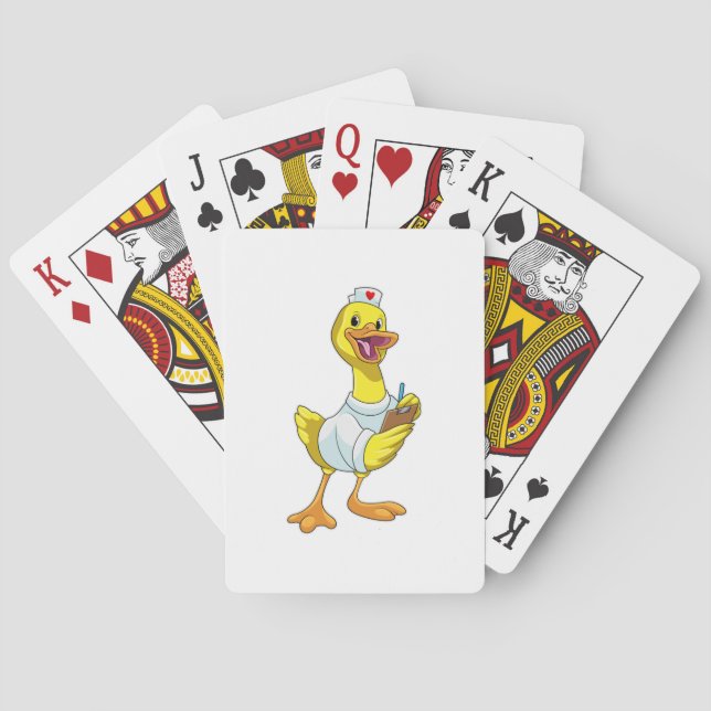 Duck as Nurse with Heart Poker Cards (Back)