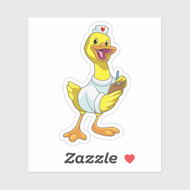 Duck as Nurse with Heart Sticker (Sheet)