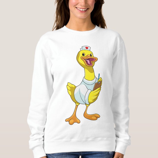 Duck as Nurse with Heart Sweatshirt (Front)