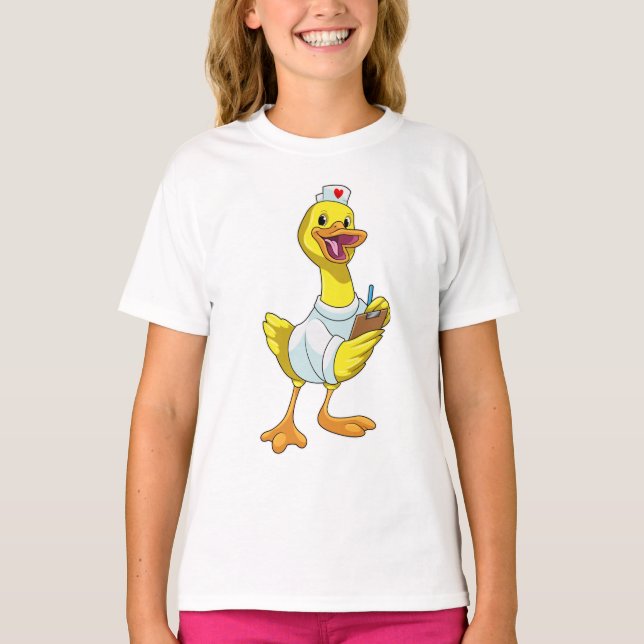 Duck as Nurse with Heart T-Shirt (Front)