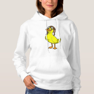 Duck as Pilot with Cap & Goggles Hoodie