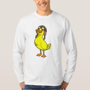 Duck as Pilot with Cap & Goggles T-Shirt