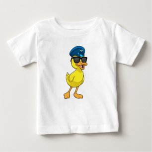 Duck as Pilot with Pilot hat Baby T-Shirt