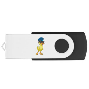 Duck as Pilot with Pilot hat Flash Drive