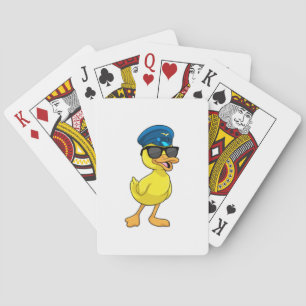 Duck as Pilot with Pilot hat Poker Cards