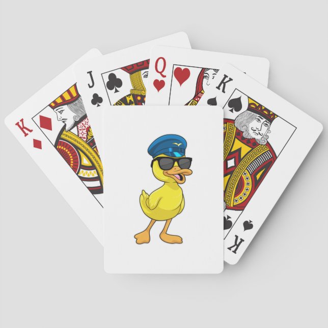 Duck as Pilot with Pilot hat Poker Cards (Back)