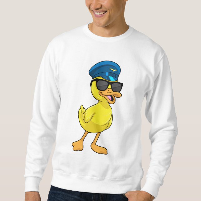 Duck as Pilot with Pilot hat Sweatshirt (Front)