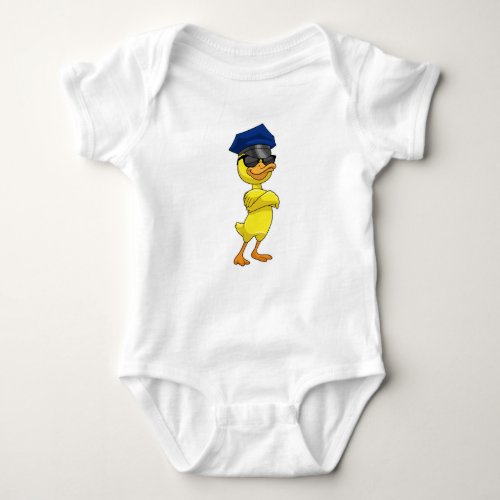 Duck as Police officer with Police cap Baby Bodysuit