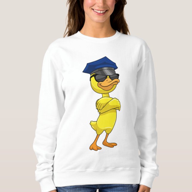 Duck as Police officer with Police cap Sweatshirt (Front)