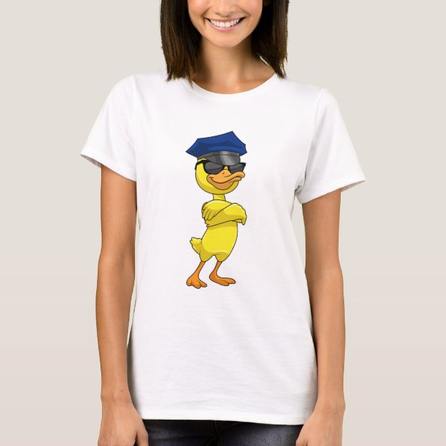 Duck as Police officer with Police cap T-Shirt (Front)