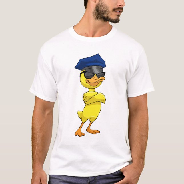 Duck as Police officer with Police cap T-Shirt (Front)