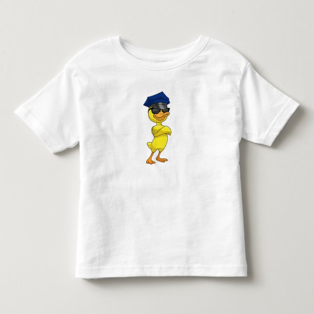 Duck as Police officer with Police cap Toddler T-shirt (Front)
