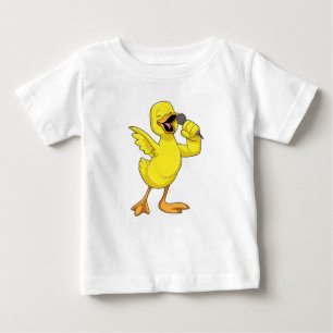 Duck as Singer with Microphone Baby T-Shirt