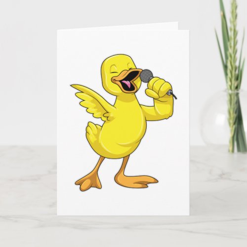 Duck as Singer with Microphone Card