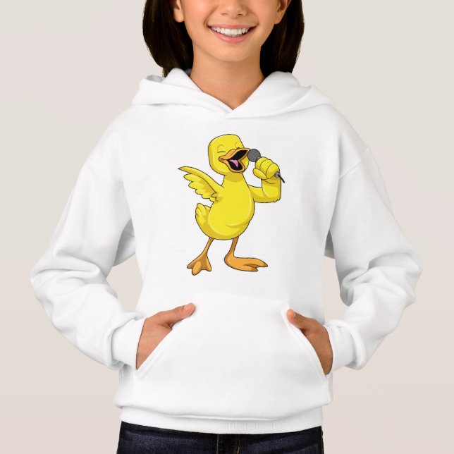 Duck as Singer with Microphone Hoodie (Front)