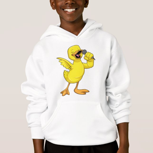 Duck as Singer with Microphone Hoodie (Front)