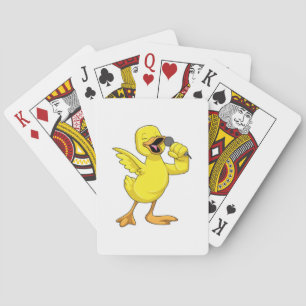 Duck as Singer with Microphone Poker Cards