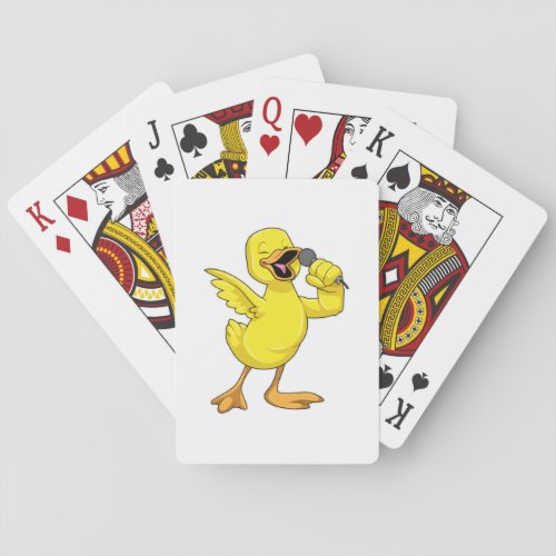 Duck as Singer with Microphone Poker Cards