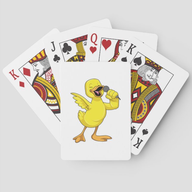 Duck as Singer with Microphone Poker Cards (Back)