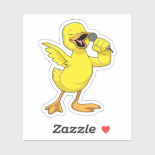 Duck as Singer with Microphone Sticker