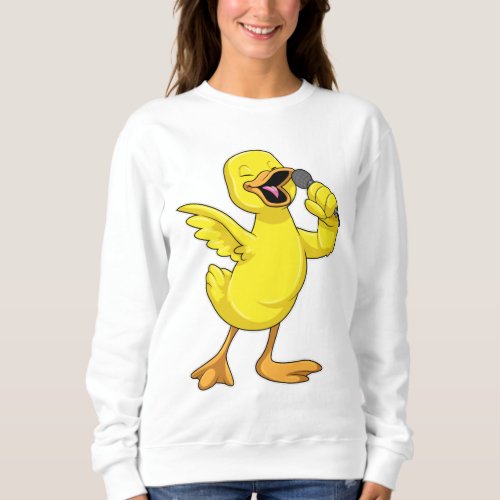 Duck as Singer with Microphone Sweatshirt
