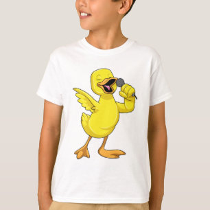 Duck as Singer with Microphone T-Shirt