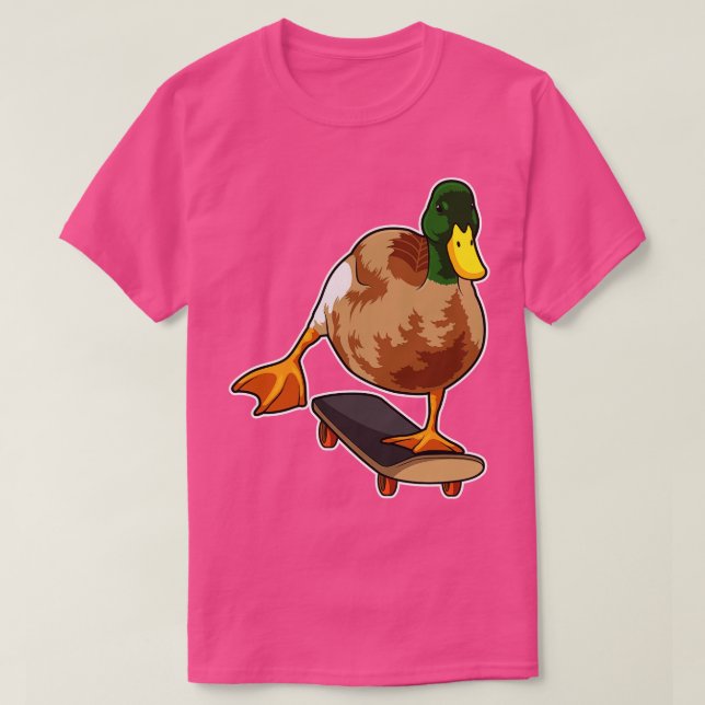 Duck as Skater with Skateboard 1 T-Shirt (Design Front)