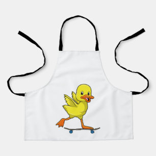 Duck as Skater with Skateboard Apron