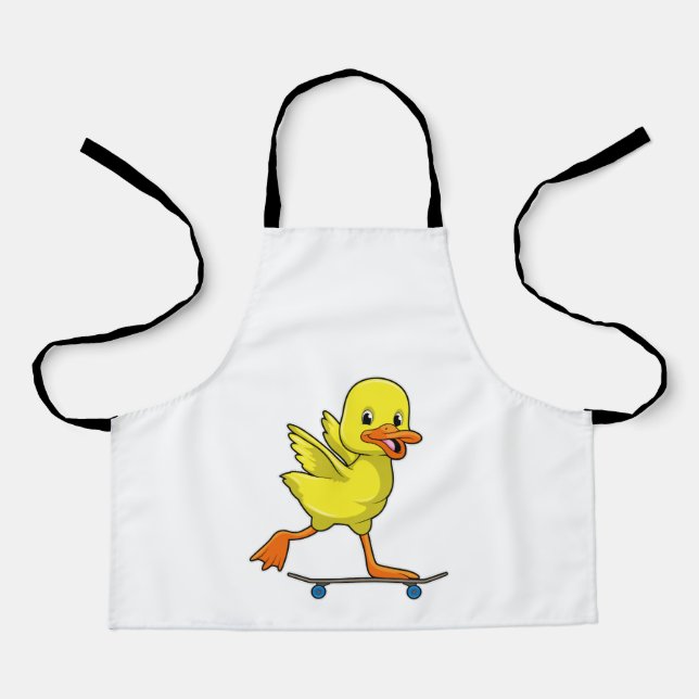 Duck as Skater with Skateboard Apron (Front)