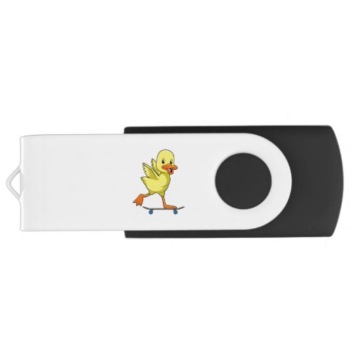 Duck as Skater with Skateboard Flash Drive