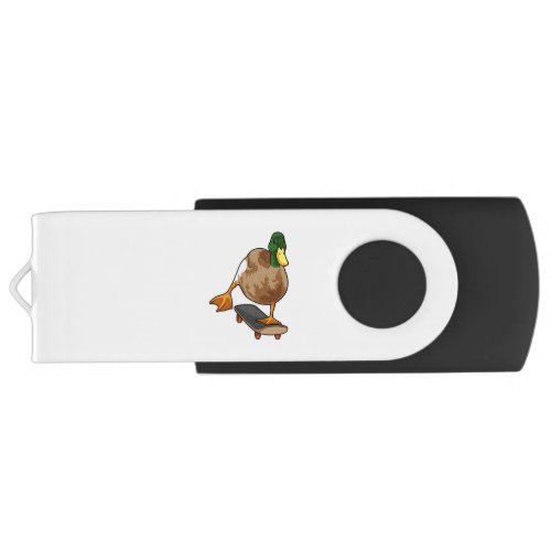 Duck as Skater with Skateboard Flash Drive