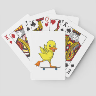 Duck as Skater with Skateboard Poker Cards
