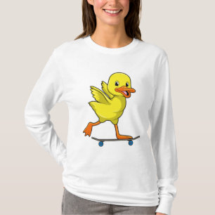 Duck as Skater with Skateboard T-Shirt
