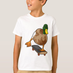 Duck as Skater with Skateboard T-Shirt