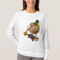 Duck as Skater with Skateboard