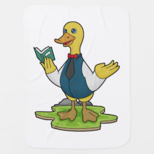 Duck as Teacher with Book Baby Blanket