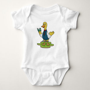 Duck as Teacher with Book Baby Bodysuit