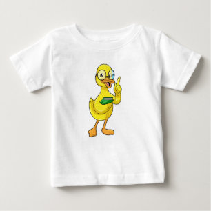 Duck as Teacher with Book & Glasses Baby T-Shirt