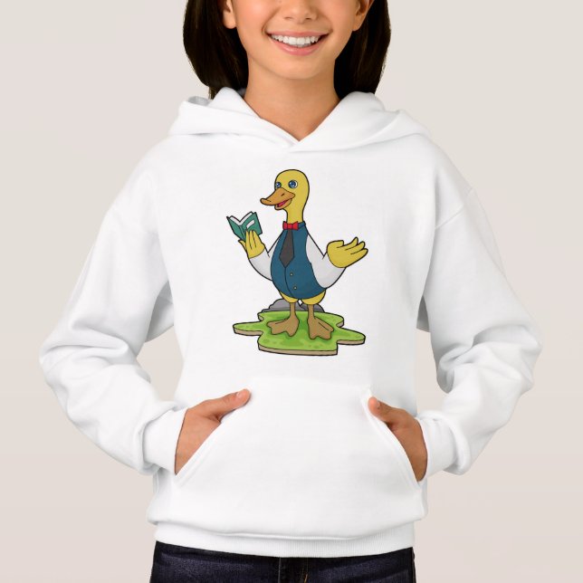 Duck as Teacher with Book Hoodie (Front)