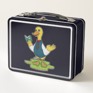 Duck as Teacher with Book Metal Lunch Box