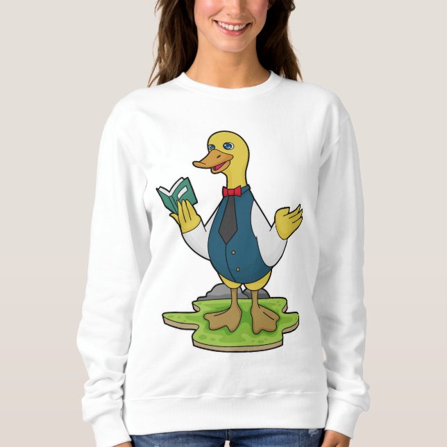 Duck as Teacher with Book Sweatshirt (Front)