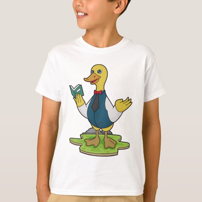 Duck as Teacher with Book T-Shirt (Front)