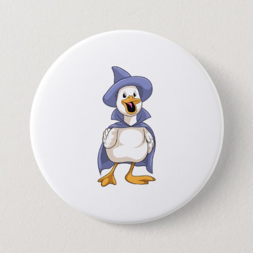 Duck as Witch with Hat Button